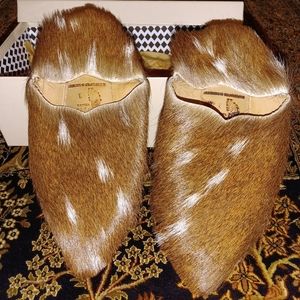 Stunning Brother Vellies fawn babouche